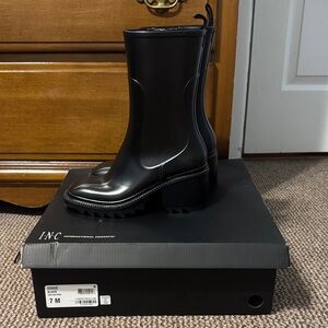 INC International Concepts Eddie Rain Boots Black